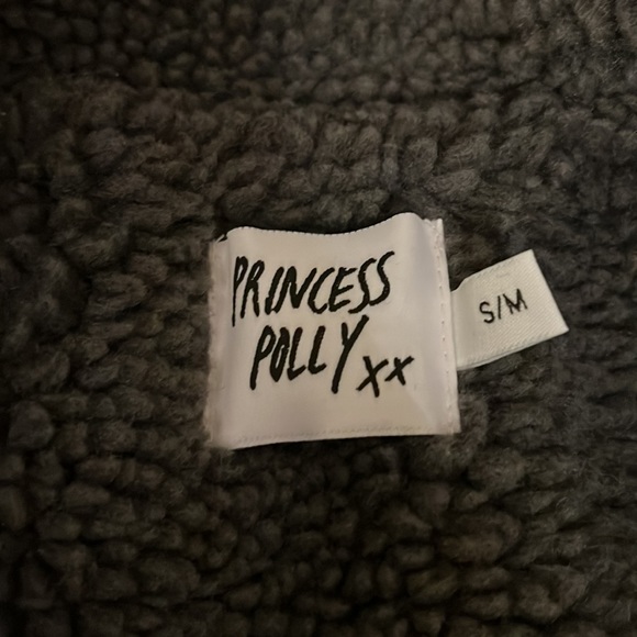 Princess Polly grey sherpa sherpa jacket/  shacket size S/M - Picture 8 of 10